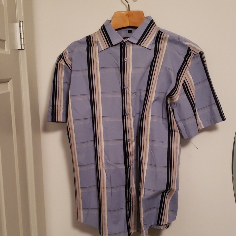 Ben Sherman Mens Blue and Brown Plaid Shirt